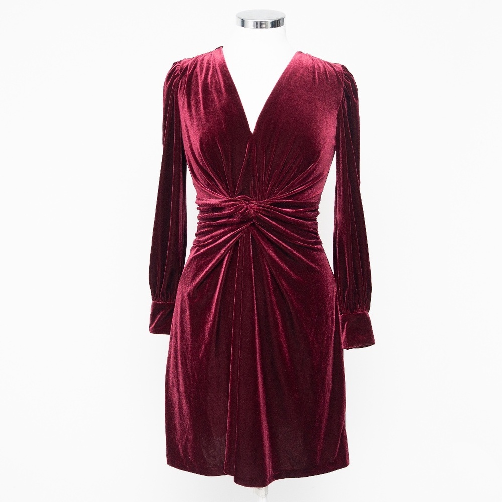 Vince Camuto -  Velvet Knot-Front Long‎ Sleeve Dress - Picture 2 of 9